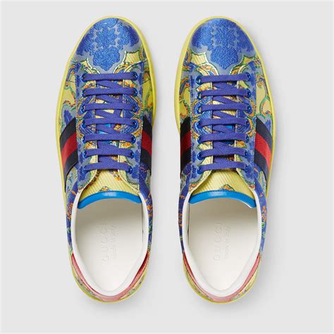 gucci floral ace mens|gucci ace embellished leather sneakers.